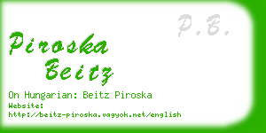 piroska beitz business card